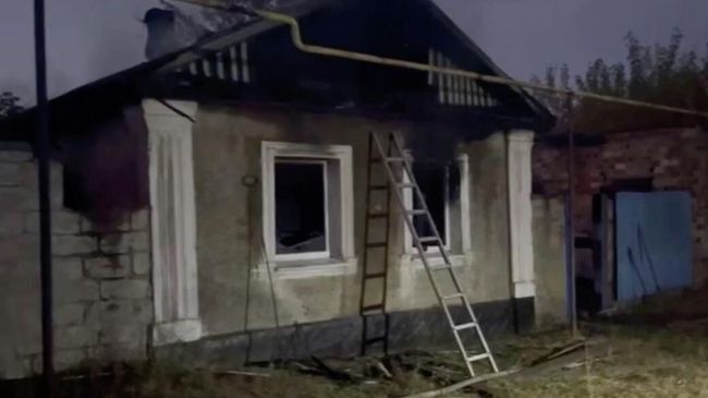 Последствия пожара в частном доме в Лутугинском районе ЛНР