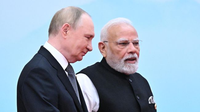 Президент РФ Владимир Путин и премьер-министр Индии Нарендра Моди