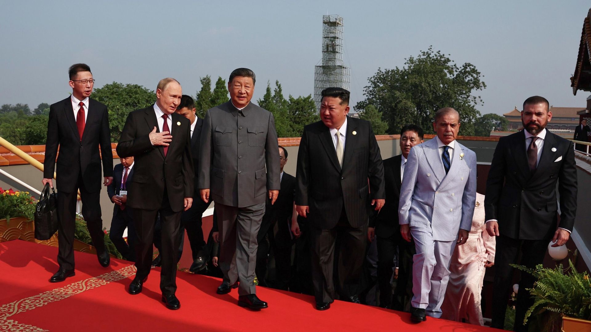 Президент России Владимир Путин, председатель КНР Си Цзиньпин, председатель государственных дел КНДР Ким Чен Ын  и премьер-министр Пакистана Шахбаз Шариф - РИА Новости, 1920, 03.09.2025
