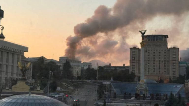 Задымление в правительственном здании в Киеве Задымление в правительственном здании в Киеве