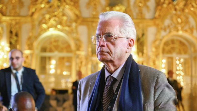 Генеральный директор Государственного Эрмитажа и президент Союза музеев России Михаил Пиотровский на XI Санкт-Петербургском международном форуме объединенных культур в Екатерининском дворце музея-заповедника Царское Село
