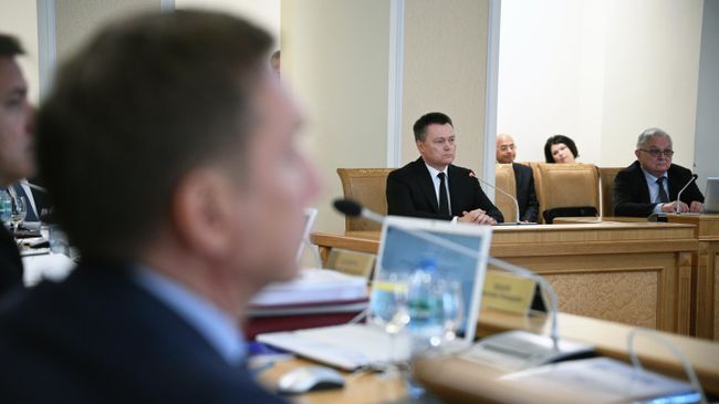 Генеральный прокурор Российской Федерации, кандидат на пост главы Верховного суда РФ Игорь Краснов на заседании Высшей квалификационной коллегии судей РФ. 15 сентября 2025