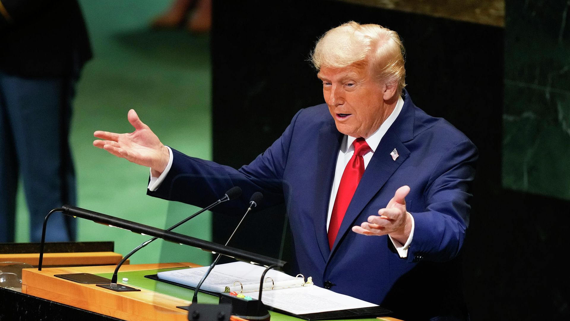 Президент США Дональд Трамп выступает на Генассамблее ООН - РИА Новости, 1920, 23.09.2025