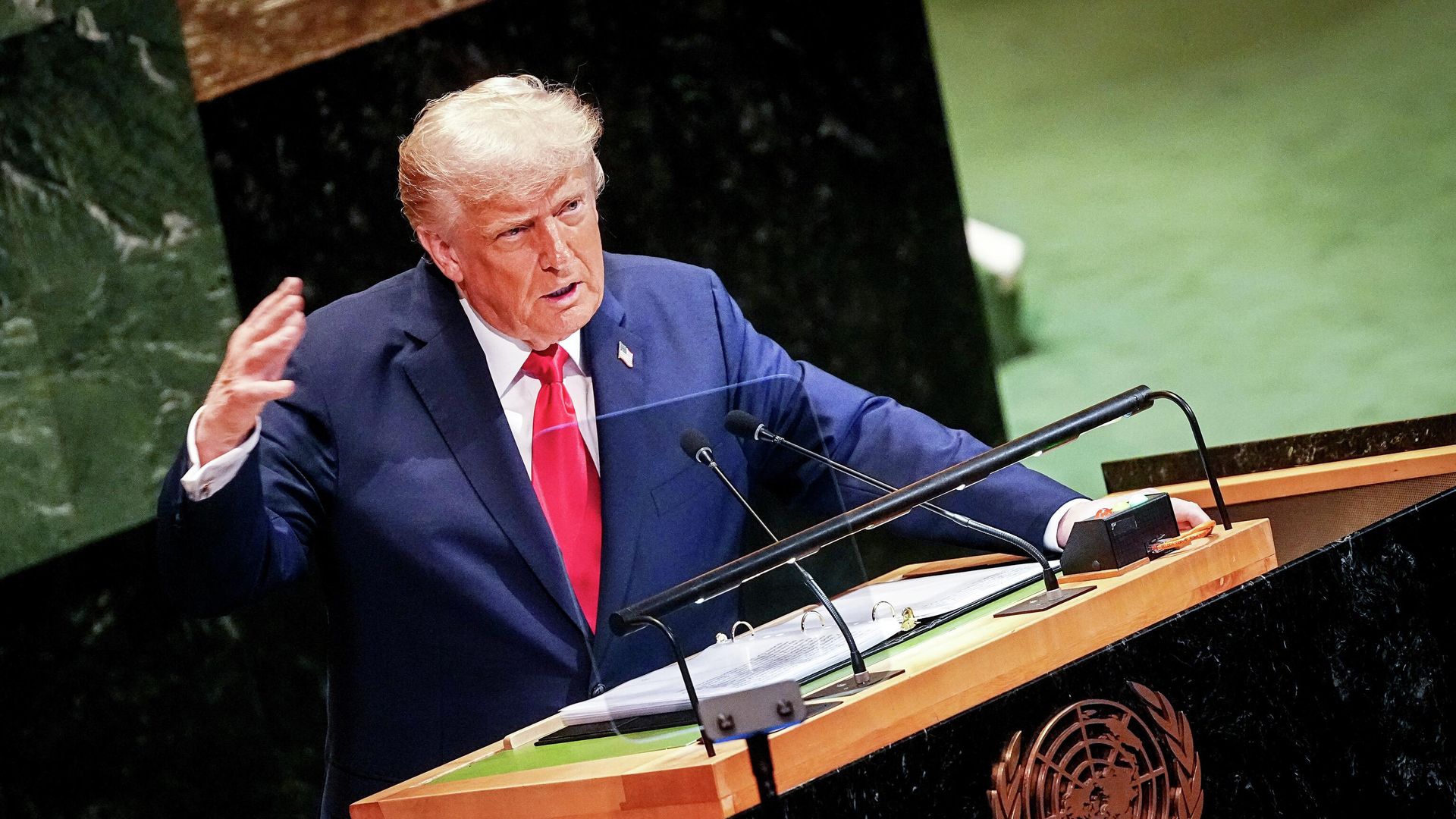 Президент США Дональд Трамп выступает на Генассамблее ООН Президент США Дональд Трамп выступает на Генассамблее ООН - РИА Новости, 1920, 23.09.2025