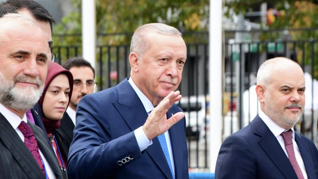 Президент Турции Реджеп Тайип Эрдоган у штаб-квартиры ООН в Нью-Йорке