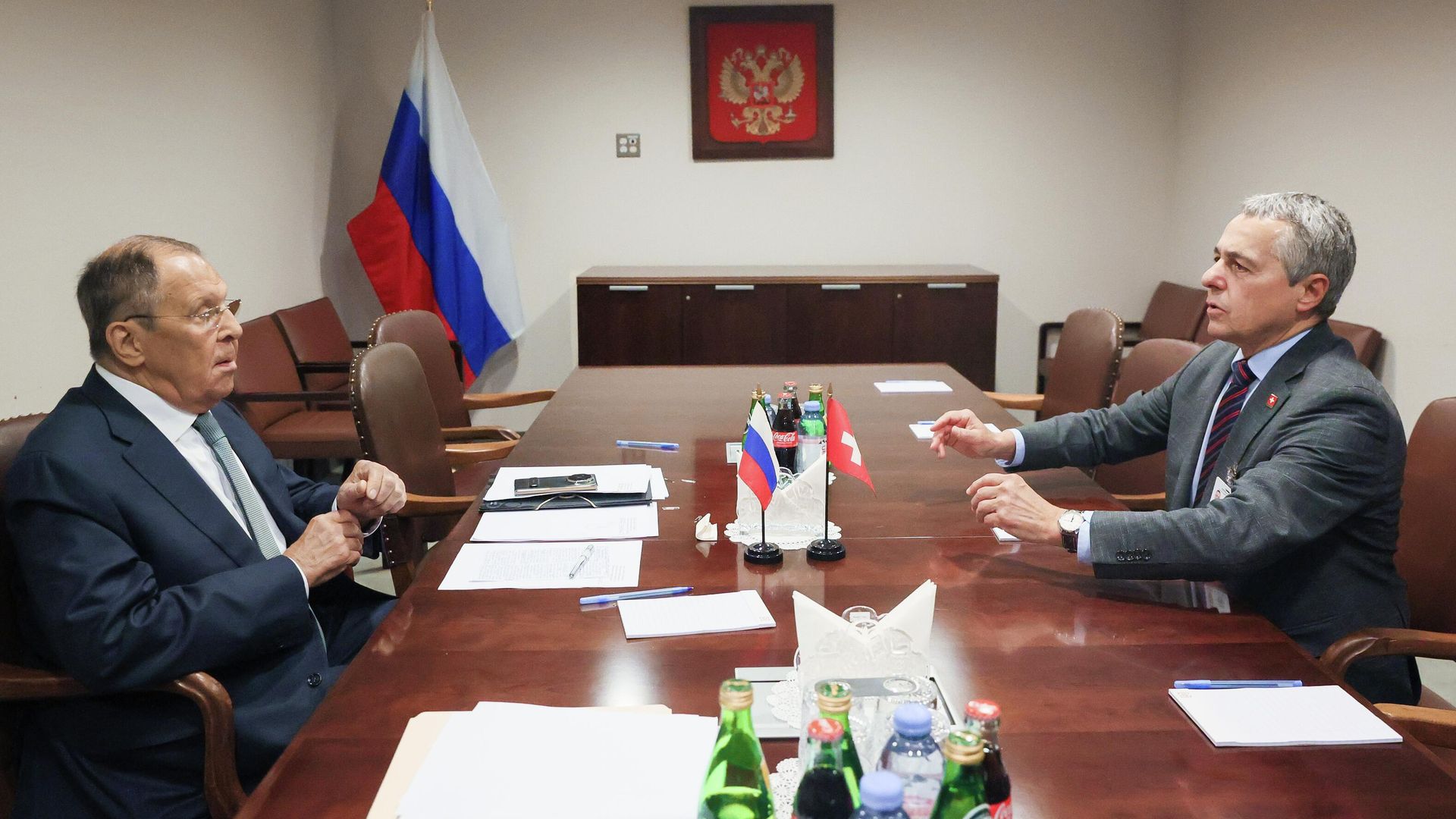 Лавров и глава МИД Швейцарии проводят переговоры на полях Генассамблеи ООН - РИА Новости, 1920, 25.09.2025