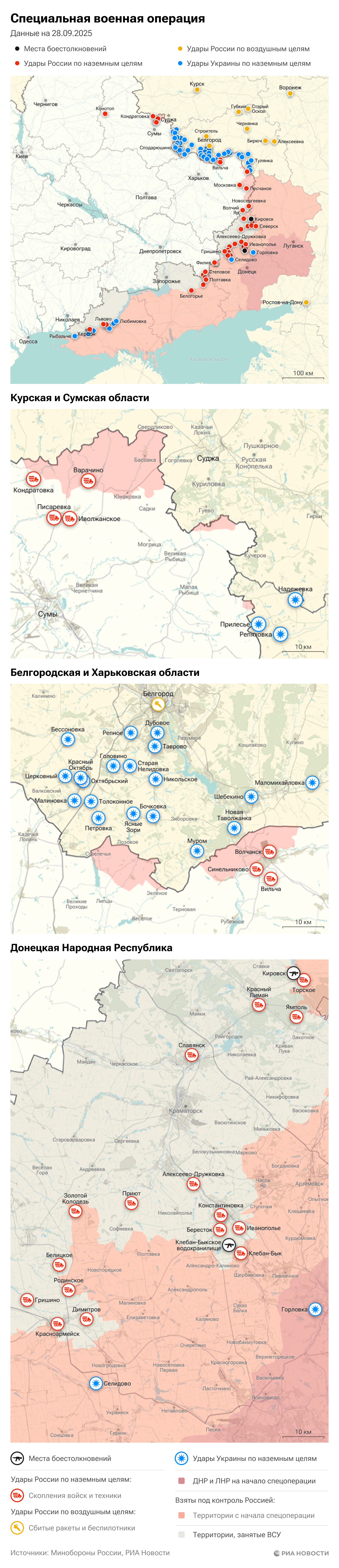 Карта спецоперации Вооруженных сил России на Украине на 28.09.2025 Карта спецоперации Вооруженных сил России на Украине на 28.09.2025