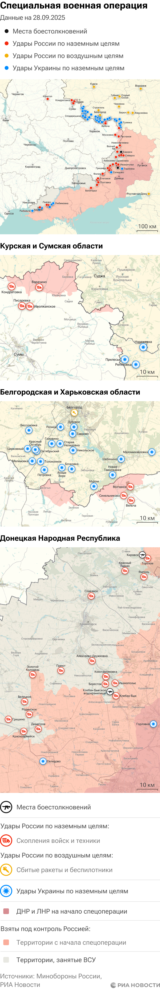 Карта спецоперации Вооруженных сил России на Украине на 28.09.2025 Карта спецоперации Вооруженных сил России на Украине на 28.09.2025