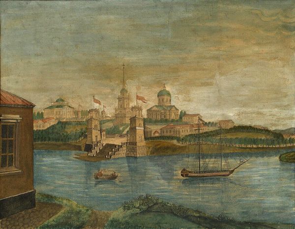 Усадьба Грузино. Раскрашенная гравюра 1822 года