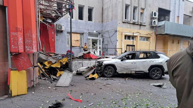 Последствия взрыва в Новой Каховке