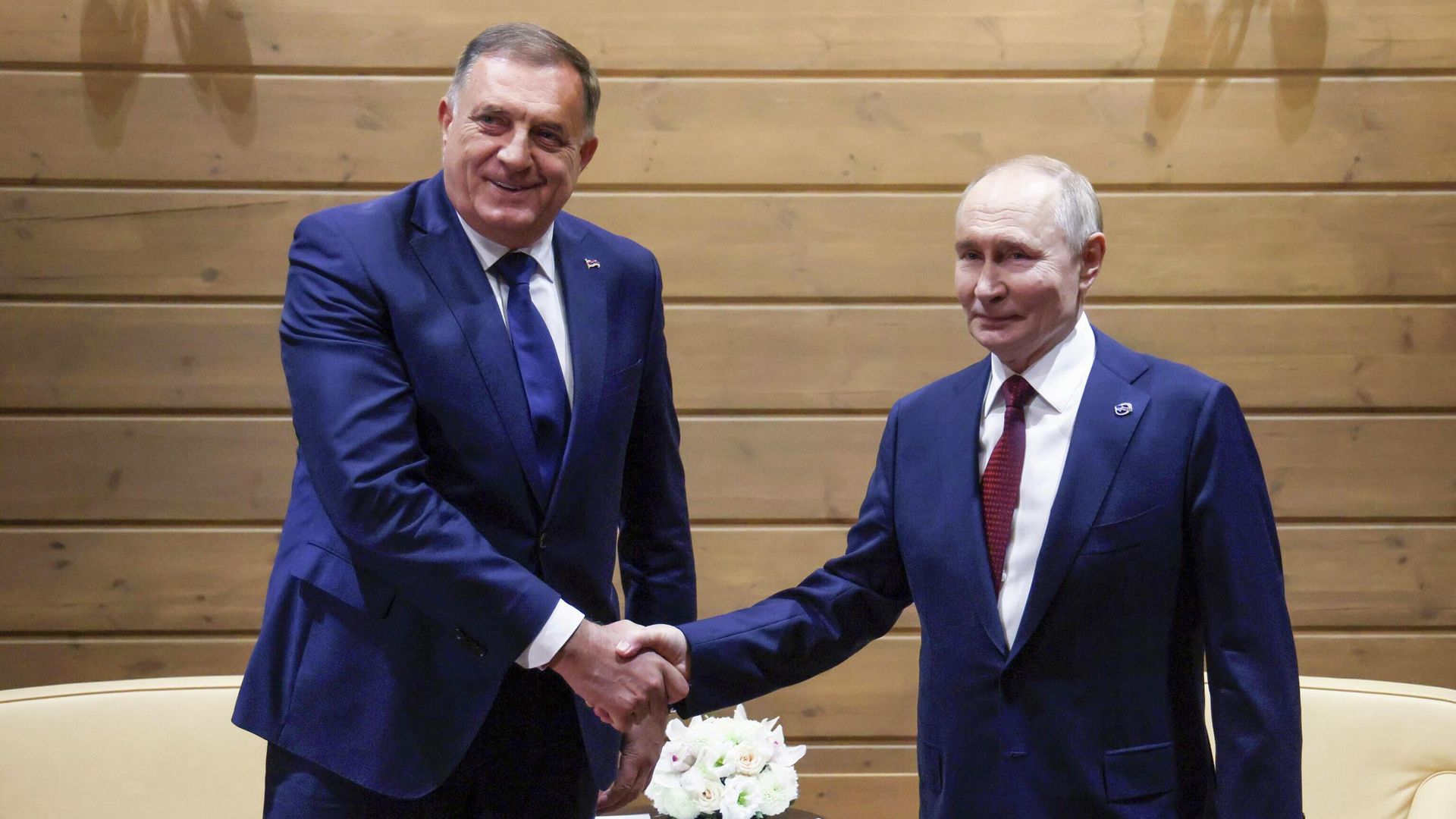 Президент РФ Владимир Путин и президент Республики Сербской Боснии и Герцеговины Милорад Додик во время встречи. 2 октября 2025 Президент РФ Владимир Путин и президент Республики Сербской Боснии и Герцеговины Милорад Додик во время встречи. 2 октября 2025 - РИА Новости, 1920, 02.10.2025
