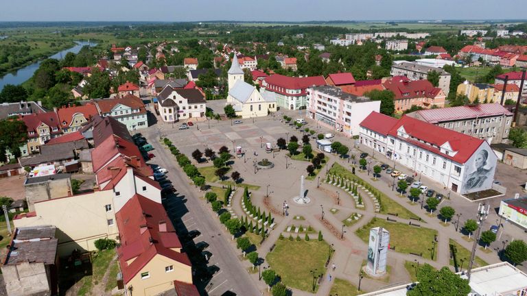 Центральная площадь города Гвардейска в Калининградской области