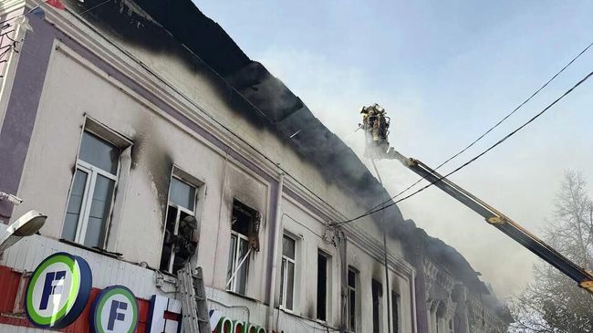 Ликвидация пожара в административном здании в Нижегородской области