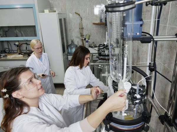 Молодые ученые работают в лаборатории малотоннажной химии СурГУ
