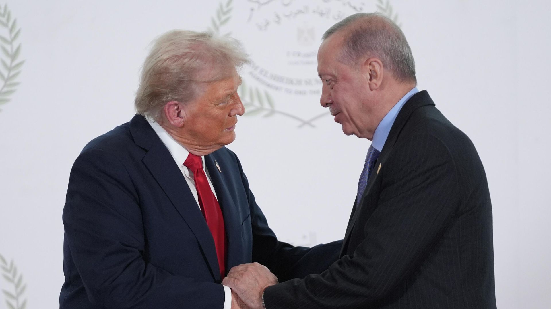 Президент США Дональд Трамп и президент Турции Реджеп Тайип Эрдоган на саммите в Шарм-эль-Шейхе - РИА Новости, 1920, 15.10.2025