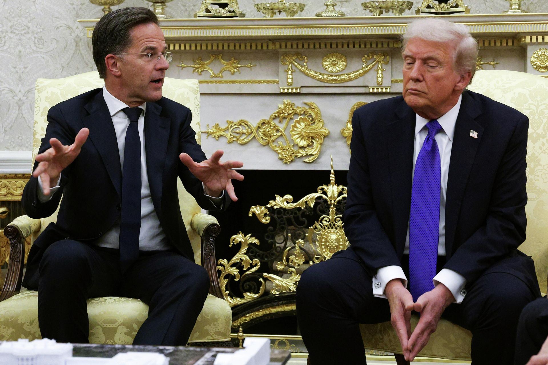 Президент США Дональд Трамп и генеральный секретарь НАТО Марк Рютте во время встречи в Овальном кабинете Белого дома Президент США Дональд Трамп и генеральный секретарь НАТО Марк Рютте во время встречи в Овальном кабинете Белого дома - РИА Новости, 1920, 09.12.2025