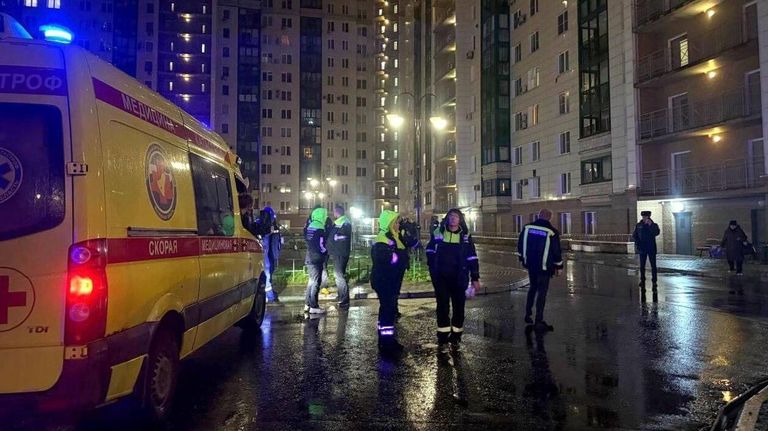 Последствия попадания БПЛА в жилой дом в подмосковном Красногорске Последствия попадания БПЛА в жилой дом в подмосковном Красногорске