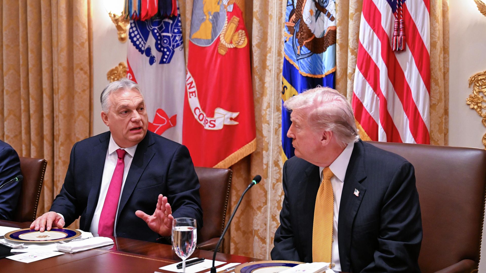 Президент США Дональд Трамп и премьер-министр Венгрии Виктор Орбан во время встречи - РИА Новости, 1920, 08.11.2025