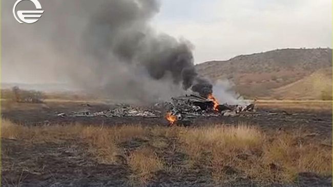 Место крушения турецкого военного самолета на грузино-азербайджанской границе