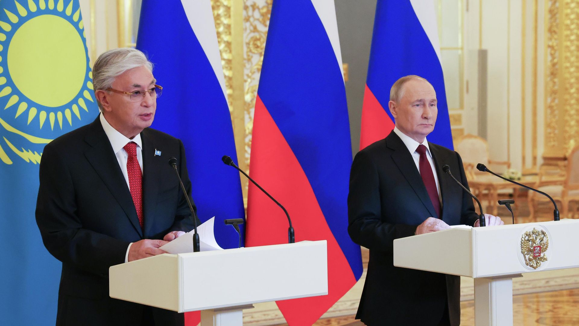 Президент РФ Владимир Путин и президент Казахстана Касым-Жомарт Токаев - РИА Новости, 1920, 20.03.2026