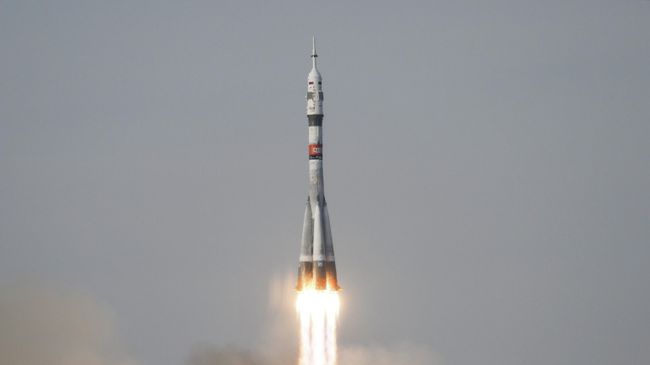 Запуск ракеты-носителя Союз-2.1а с пилотируемым кораблем Союз МС-28 с космодрома Байконур