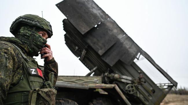 Боевая работа расчета РСЗО Град