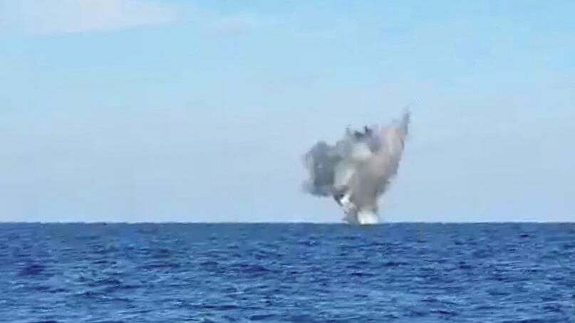Румынские военные нейтрализовали морской беспилотник. Кадр видео Румынские военные нейтрализовали морской беспилотник. Кадр видео - РИА Новости, 1920, 03.12.2025