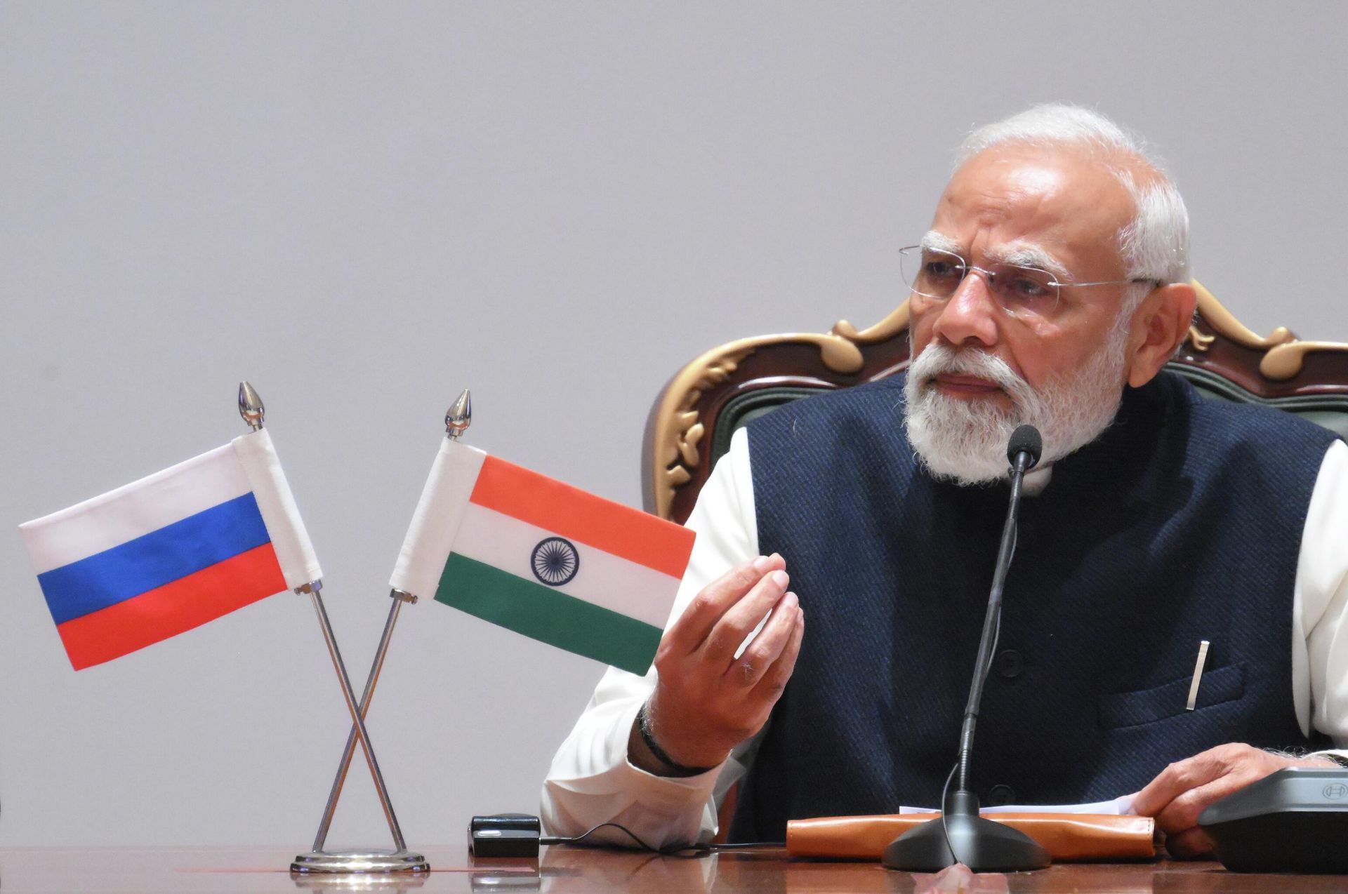 Премьер-министр Индии Нарендра Моди на пленарном заседании Российско-индийского форума импортеров в Нью-Дели Премьер-министр Индии Нарендра Моди на пленарном заседании Российско-индийского форума импортеров в Нью-Дели - РИА Новости, 1920, 30.12.2025