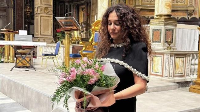 Солистка Большого театра Анна Аглатова после концерта в базилике Сан-Лоренцо-ин-Дамазо в Риме