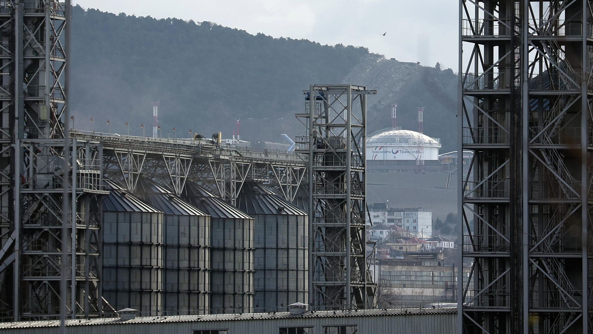 Перевалочный нефтяной терминал Шесхарис в порту Новороссийска Перевалочный нефтяной терминал Шесхарис в порту Новороссийска - РИА Новости, 1920, 06.04.2026