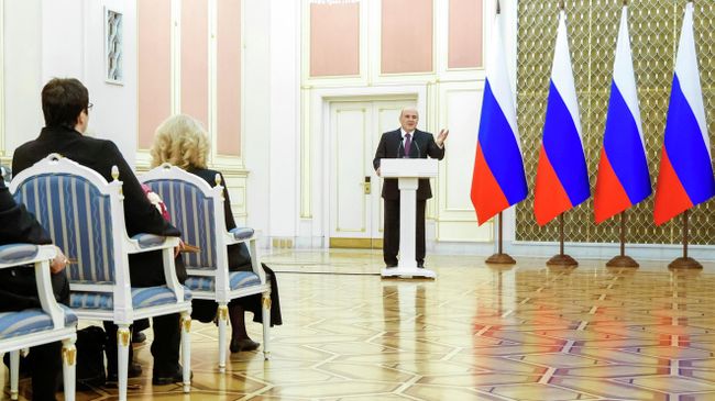 Председатель правительства РФ Михаил Мишустин на церемонии вручения премий Правительства РФ 2025 года в области культуры