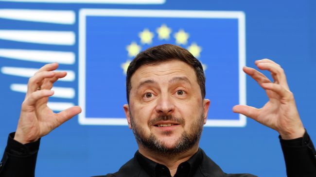 Владимир Зеленский во время саммита ЕС в Брюсселе