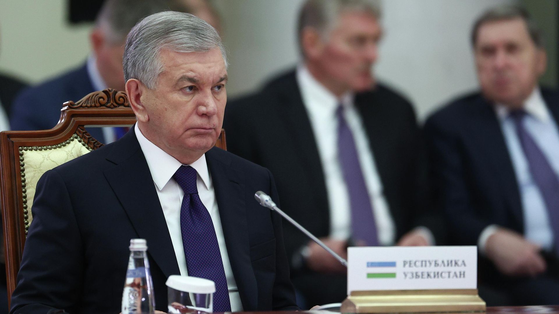 Президент Узбекистана Шавкат Мирзиёев на заседании Высшего Евразийского экономического совета в расширенном составе в Санкт-Петербурге Президент Узбекистана Шавкат Мирзиёев на заседании Высшего Евразийского экономического совета в расширенном составе в Санкт-Петербурге - РИА Новости, 1920, 21.12.2025