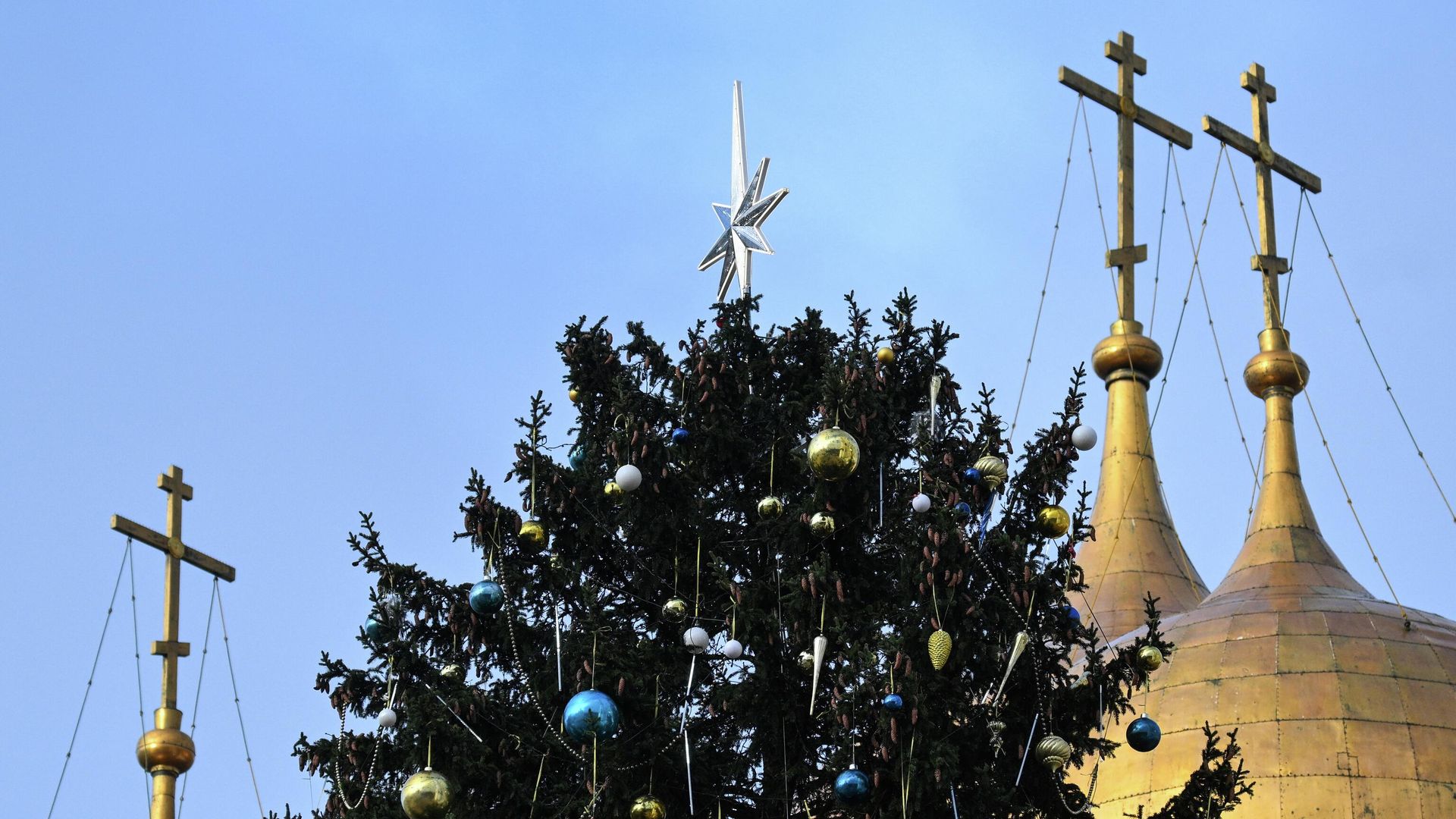 Главная новогодняя елка страны на Соборной площади Московского Кремля - РИА Новости, 1920, 25.12.2025