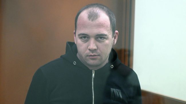 Иван Паскарь, подозреваемый в участии в подрыве машины Василия Прозорова, на заседании 2-го Западного окружного военного суда в Москве