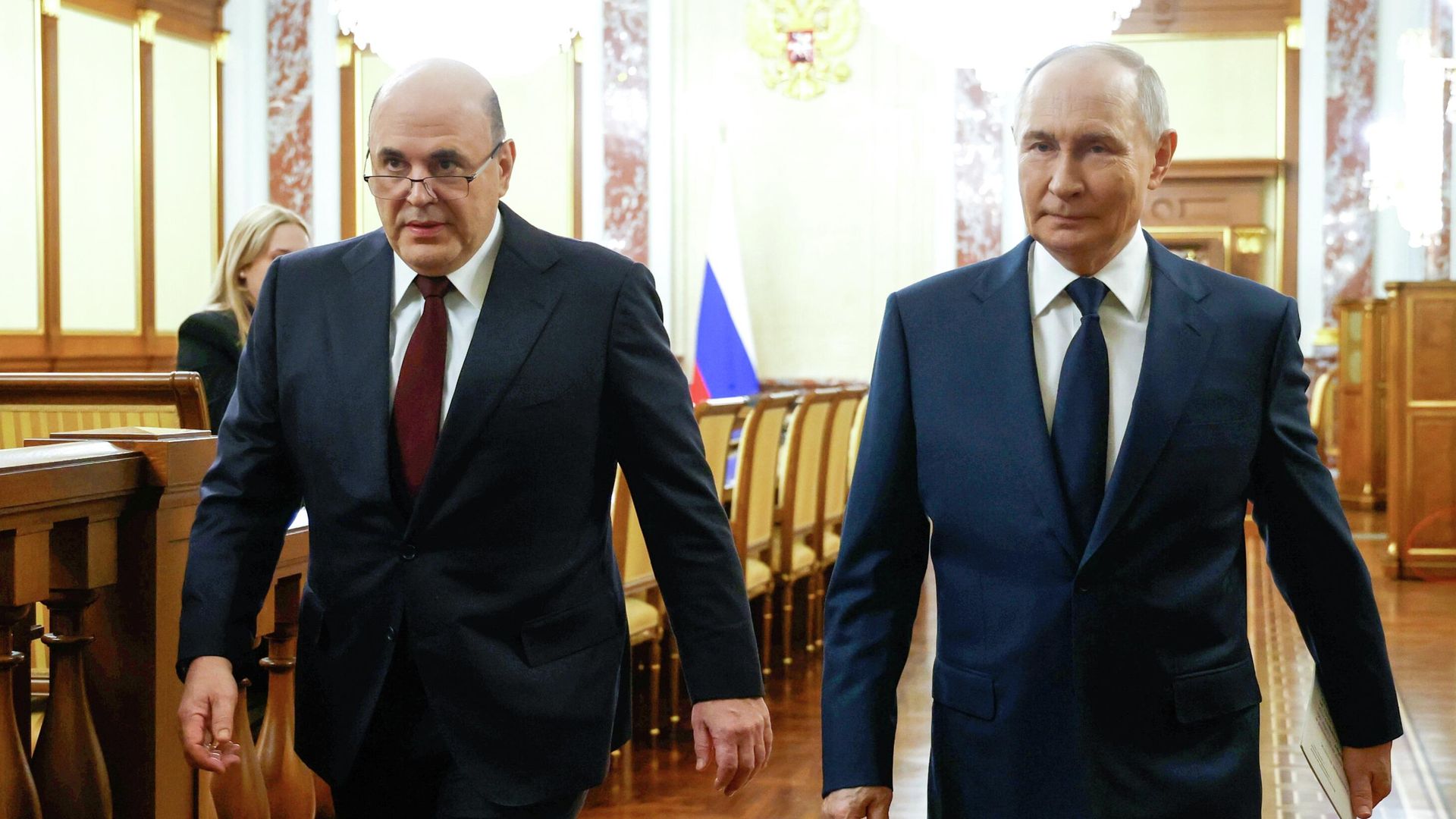 Президент РФ Владимир Путин и председатель правительства Михаил Мишустин Президент РФ Владимир Путин и председатель правительства Михаил Мишустин - РИА Новости, 1920, 17.09.2026