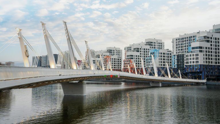 Велопешеходный мост через Нагатинский затон Велопешеходный мост через Нагатинский затон
