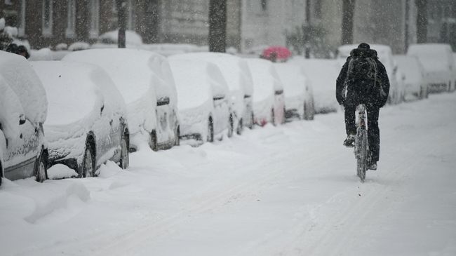 Снегопад в Гамбурге, Германия