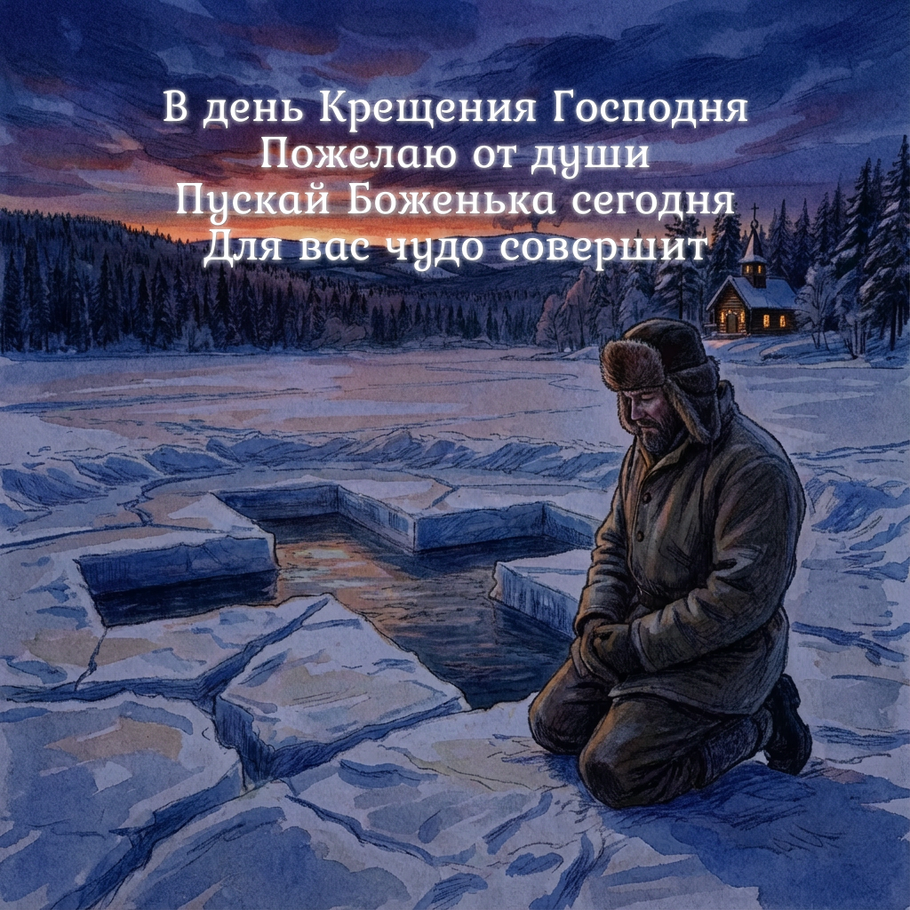 Открытка с Крещением Господним: пожелания в стихах - РИА Новости, 1920, 16.01.2026