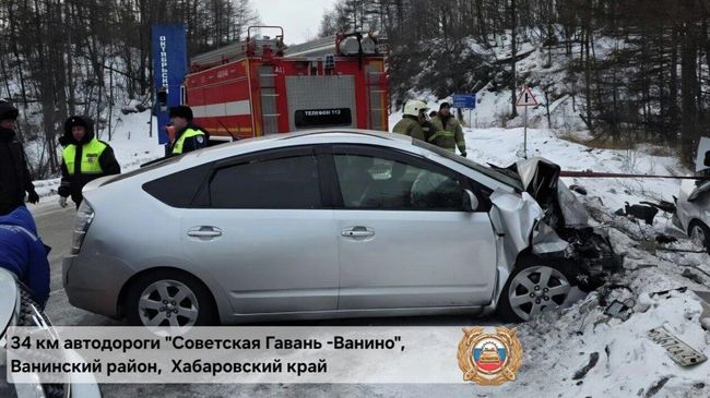 Последствия ДТП в Хабаровском крае, где погибло три человека