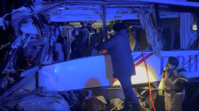 На месте ДТП с участием туристического автобуса в Приморье 