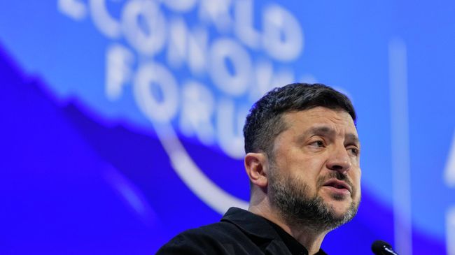 Владимир Зеленский выступает на Всемирном экономическом форуме в Давосе