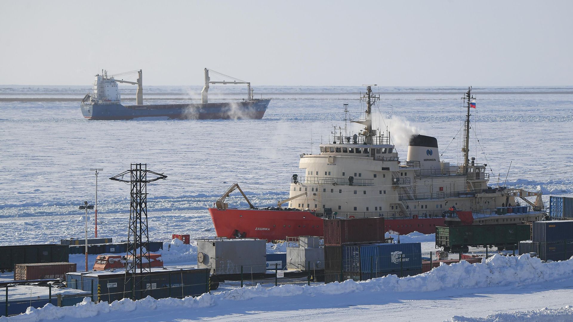 Корабли в морском порту Дудинка Корабли в морском порту Дудинка - РИА Новости, 1920, 13.06.2026