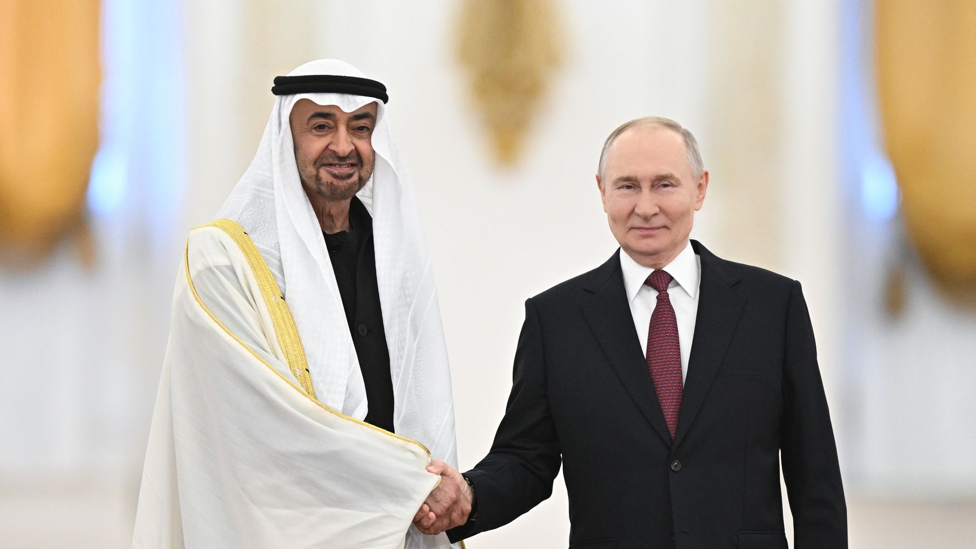 Президент РФ Владимир Путин и президент ОАЭ Мухаммед бен Заид Аль Нахайян во время встречи в Москве Президент РФ Владимир Путин и президент ОАЭ Мухаммед бен Заид Аль Нахайян во время встречи в Москве - РИА Новости, 1920, 29.01.2026