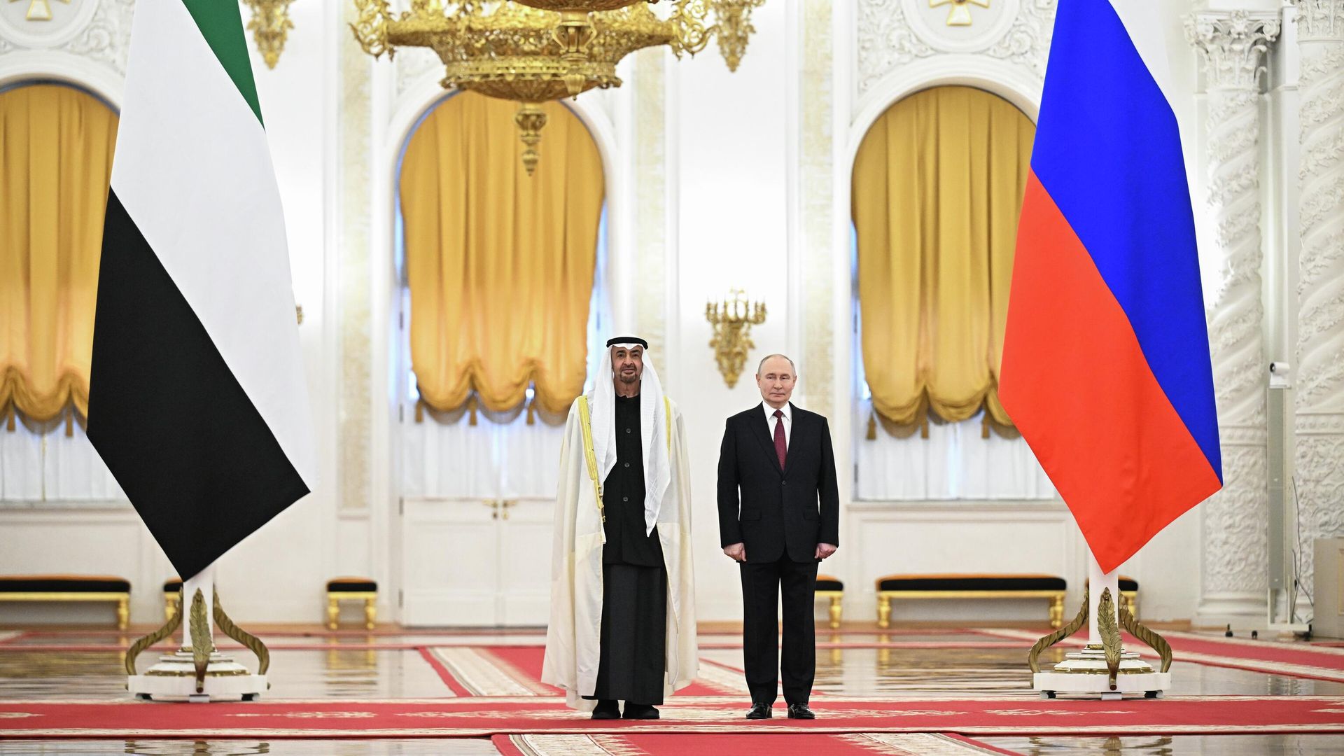 Президент РФ Владимир Путин и президент ОАЭ Мухаммед бен Заид Аль Нахайян во время встречи в Москве Президент РФ Владимир Путин и президент ОАЭ Мухаммед бен Заид Аль Нахайян во время встречи в Москве - РИА Новости, 1920, 29.01.2026