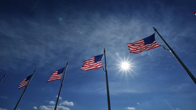 Флаги США в Вашингтоне