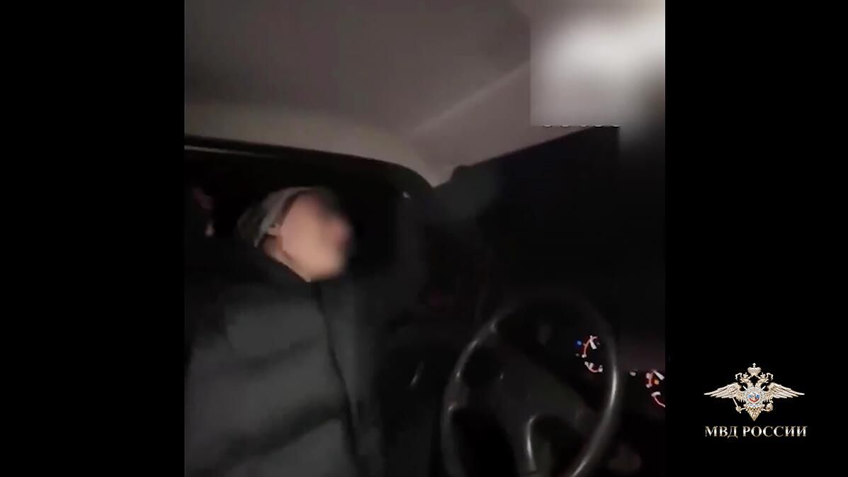 Подросток вылезает из окна автомобиля, чтобы через крышу перебраться на пассажирское сиденье. Кадр видео - РИА Новости, 1920, 10.02.2026