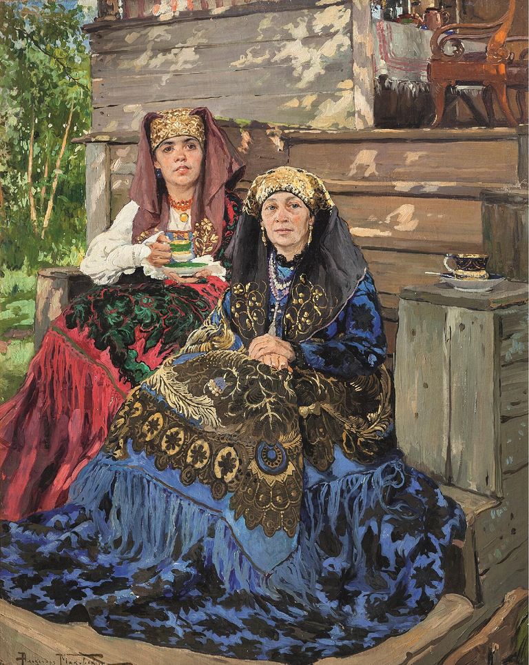 Александр Маковский, Купчихи. Чаепитие, 1916 год Александр Маковский, Купчихи. Чаепитие, 1916 год
