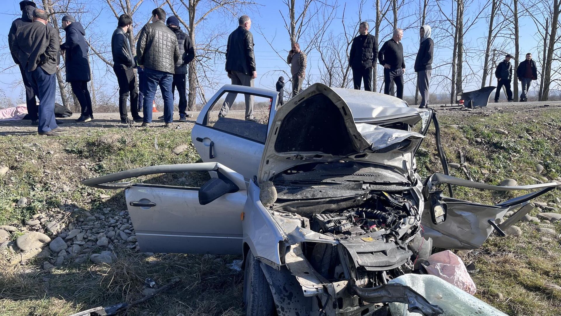 Последствия ДТП в Магарамкентском районе Дагестана Последствия ДТП в Магарамкентском районе Дагестана - РИА Новости, 1920, 19.02.2026