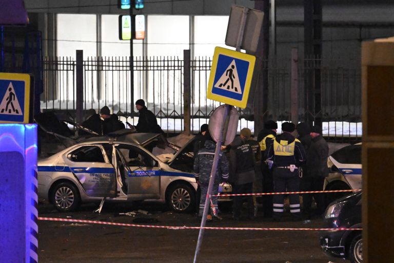 Взрыв автомобиля на площади Савеловского вокзала